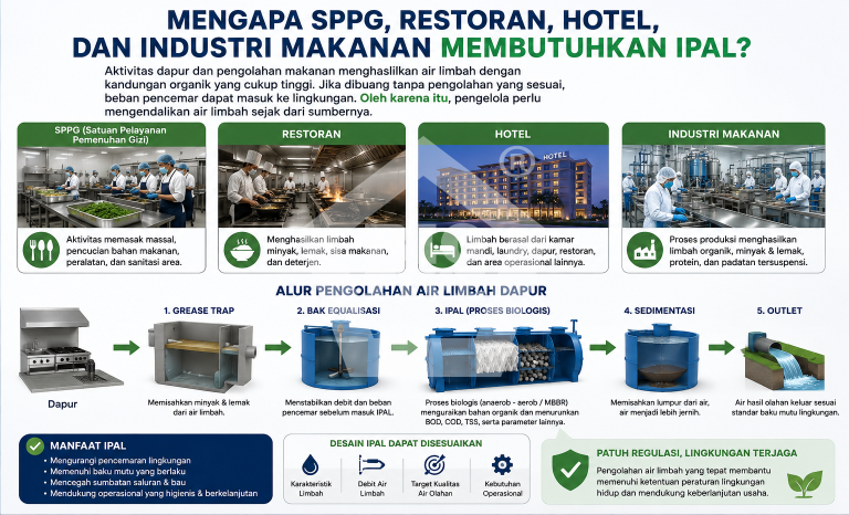 IPAL FRP untuk SPPG, Restoran, Hotel, dan Industri Makanan: Solusi Sesuai Baku Mutu Lingkungan
